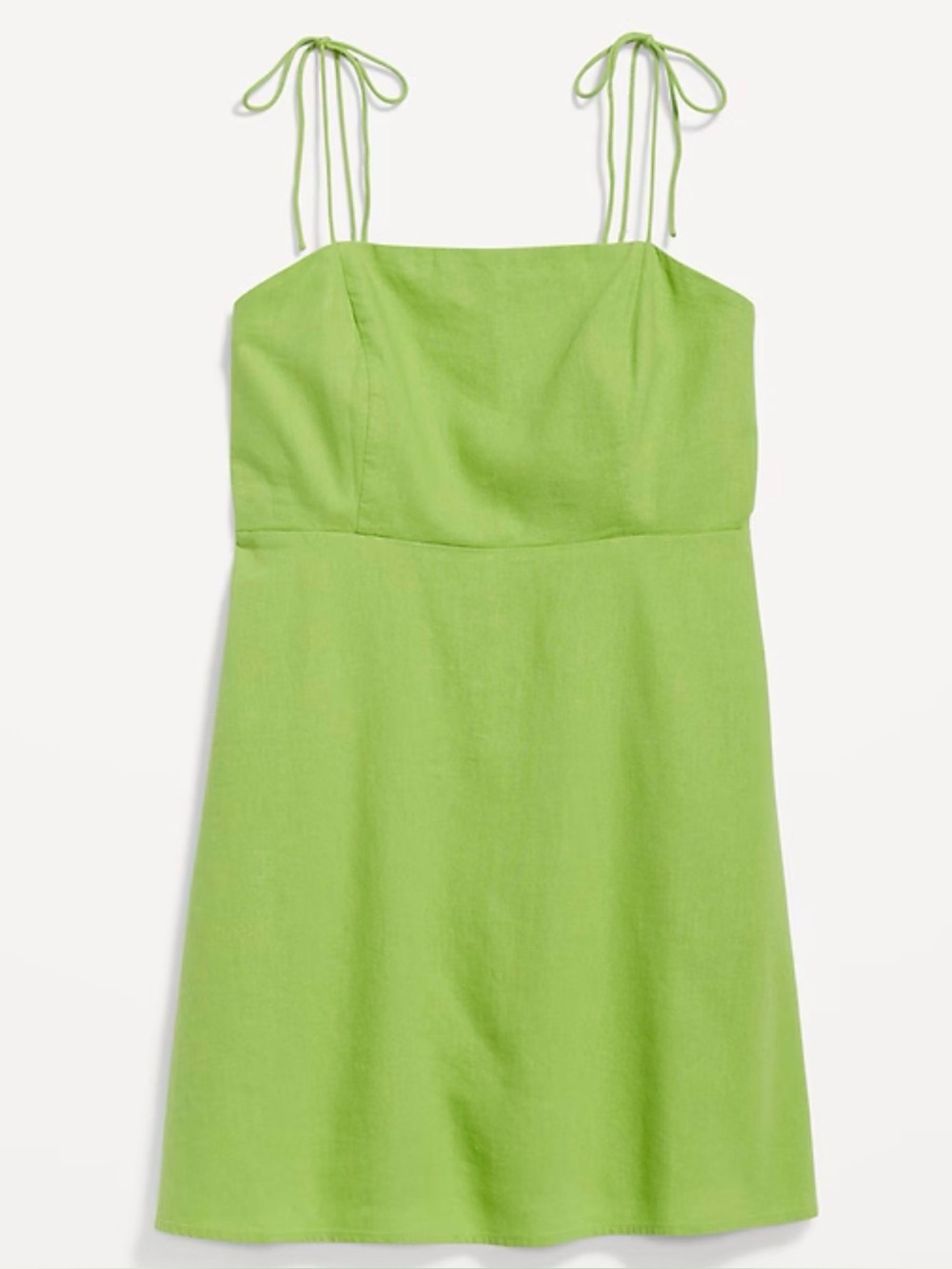 Old Navy Linen-Blend Tie-Strap Mini Dress in Lime Green Size XL
